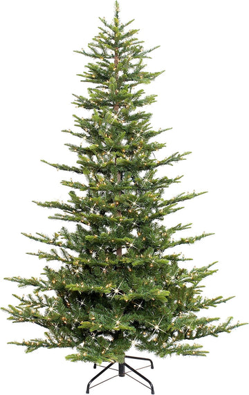 7.5ft Pre-Lit Aspen Fir Artificial Christmas Tree with 700 Clear Lights, 1319 Realistic Dense Branch Tips, Easy Setup