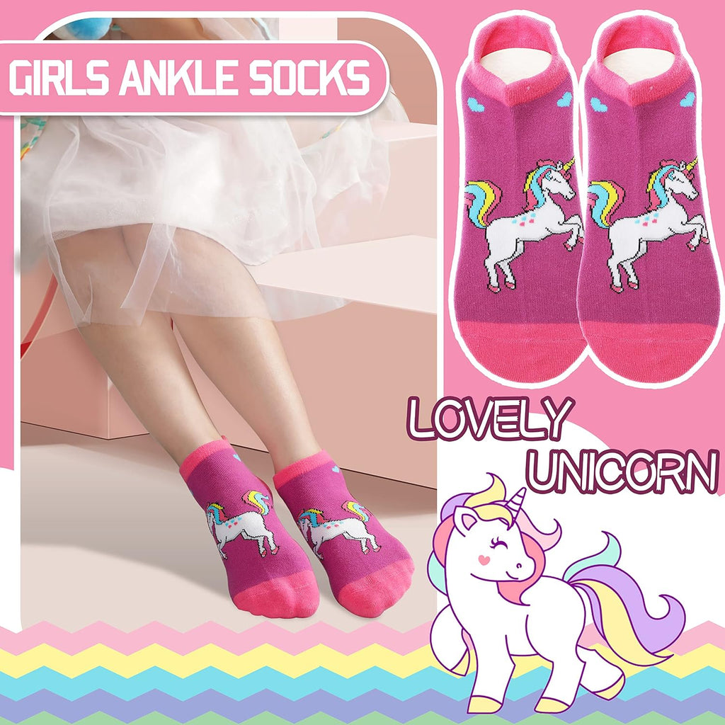 Kids Girls Toddler Unicorn Ankle Socks, Novelty Fashion Socks