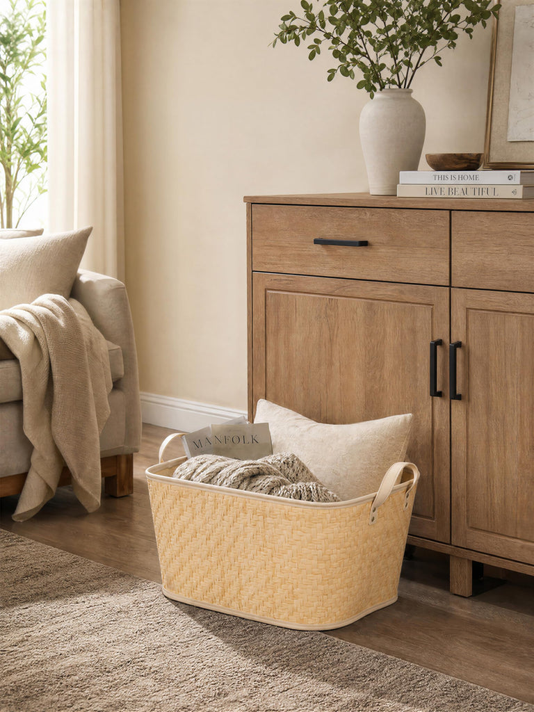 Oversized Storage Baskets Laundry Hampers with Structured Frame & Supported Bottom, Extra Large Closet Bins for