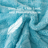 Fluffy Comforter Set King, Light Blue Winter Fleece Comforter Ultra Soft & Extra Pluffy Plush Comforter Set