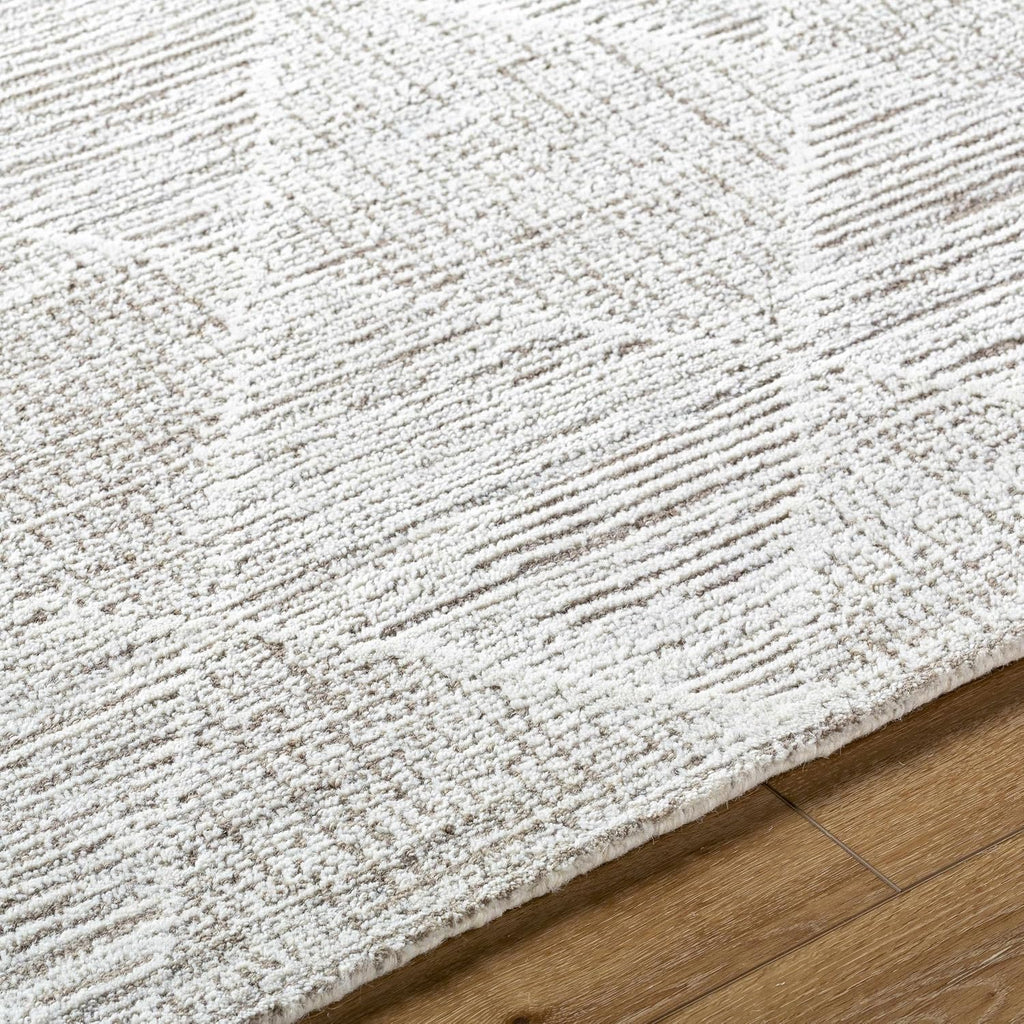 Zonta Wool Living Room, Bedroom Area Rug - Geometric Diamond Trellis Lattice - Bohemian Transitional Modern
