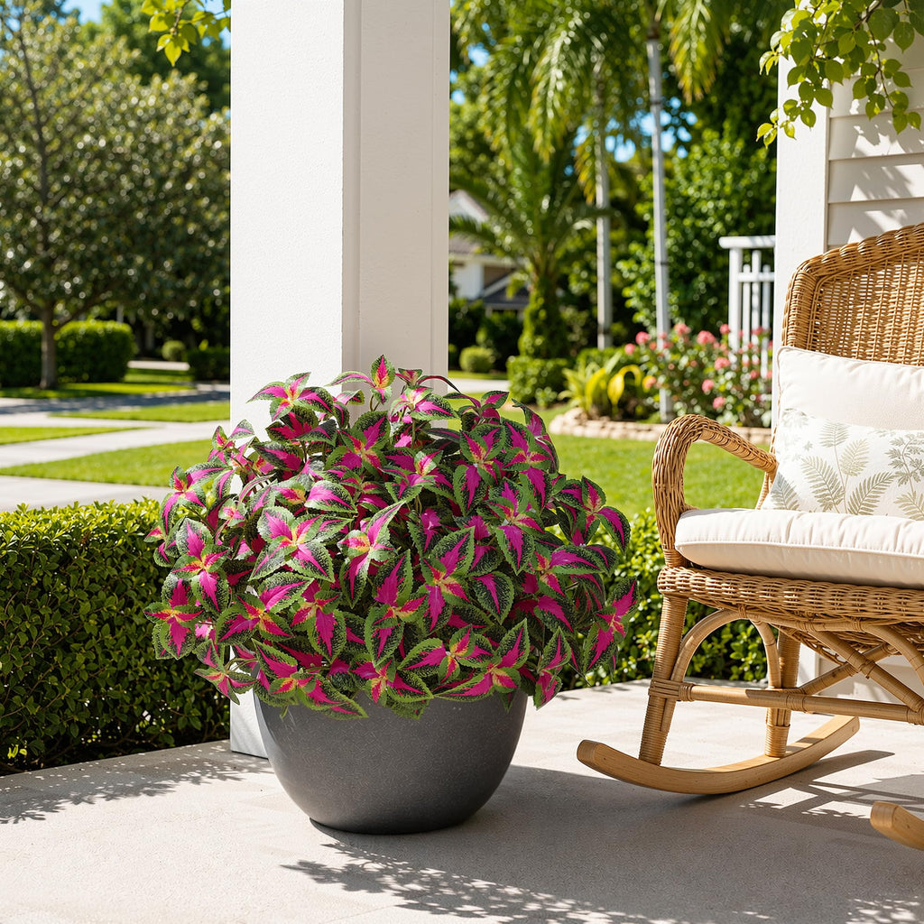 Artificial Coleus Plants Outdoor 5 Pcs (Red)