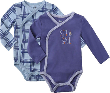 Boy's Pack Long-Sleeve Kimono Bodysuit Set