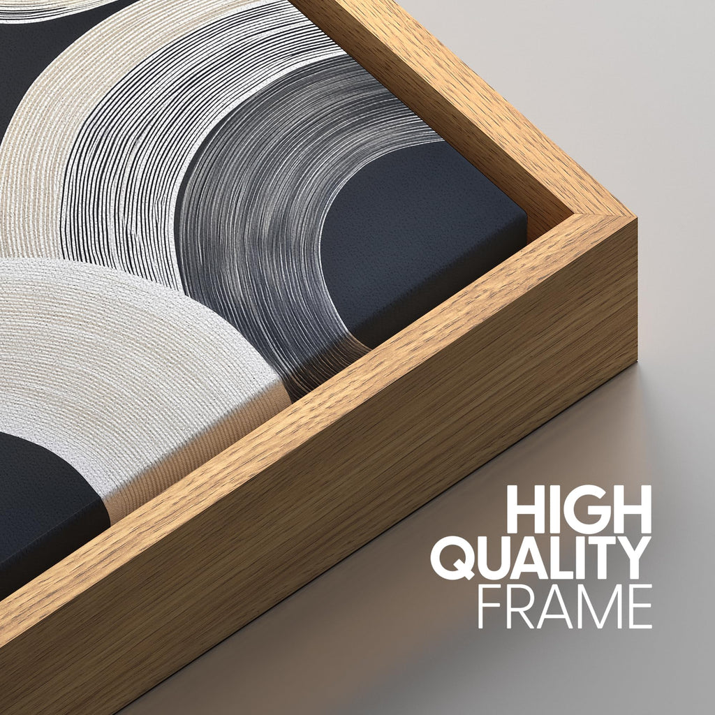 Framed Canvas Print Wall Art Abstract Wave Lines