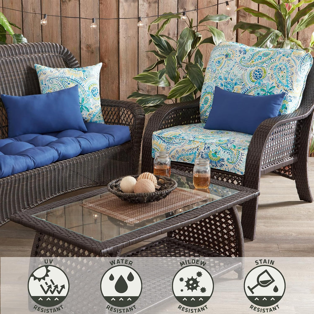 2-Piece Outdoor Deep Seat Cushion Set, Paisley