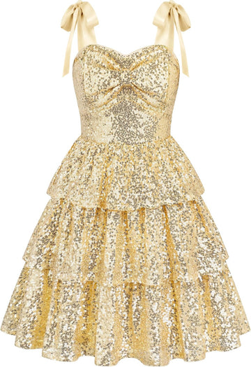 Sequin Dress Formal Kids Party Fancy Gown Bow Dresses