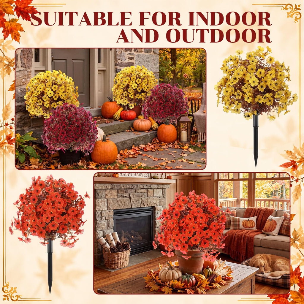 6 Pack 20" Fall Artificial Topiary Ball Trees