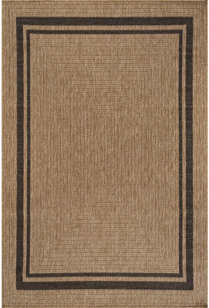 Easy Jute Bordered Rug 8x10 Washable Durable Indoor Outdoor Area Rugs for Living Dining Room Patio Office Stain
