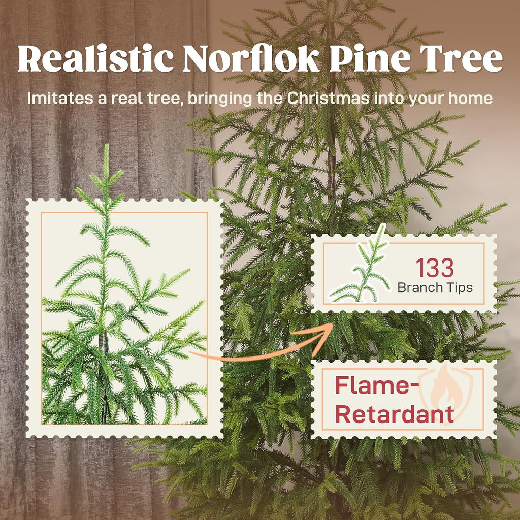 Norfolk Pine Christmas Tree Real Touch 4FT Artificial Xmas Tree