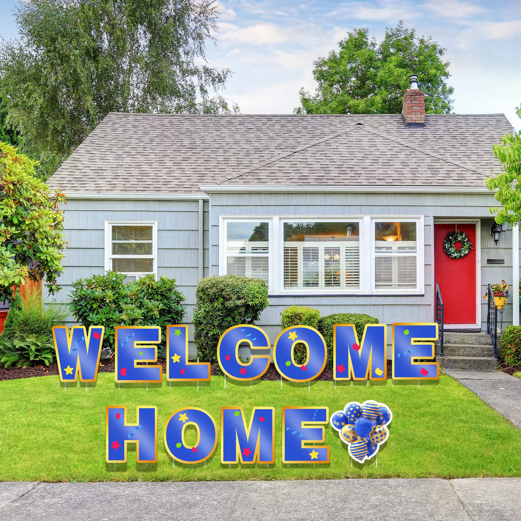 Welcome Home Yard Sign with Stakes-Set of 12