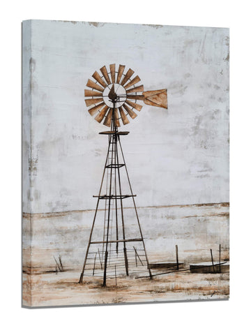 Windmill Wall Decor Modern Rustic Canvas Wall Art Paintings with Textured Contemporary Abstract Artwork Pictures