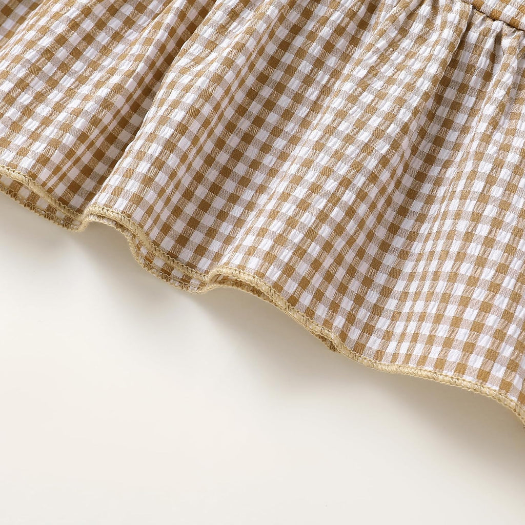 Toddler Girl Clothes Baby Fall Winter Outfits Gingham Shirt Plaid Pants Set