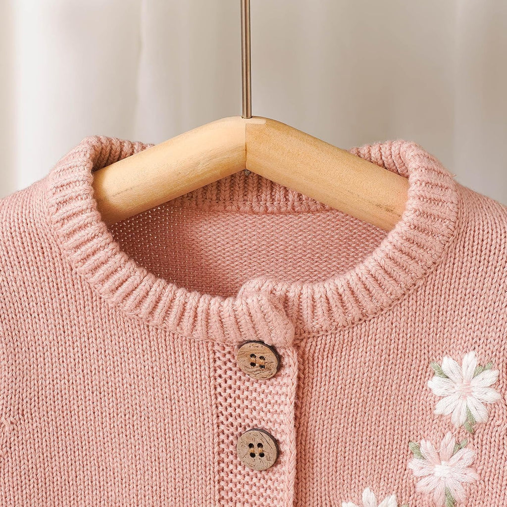 Baby Toddler Cotton Cardigan, Knit Clothes for Baby Girls