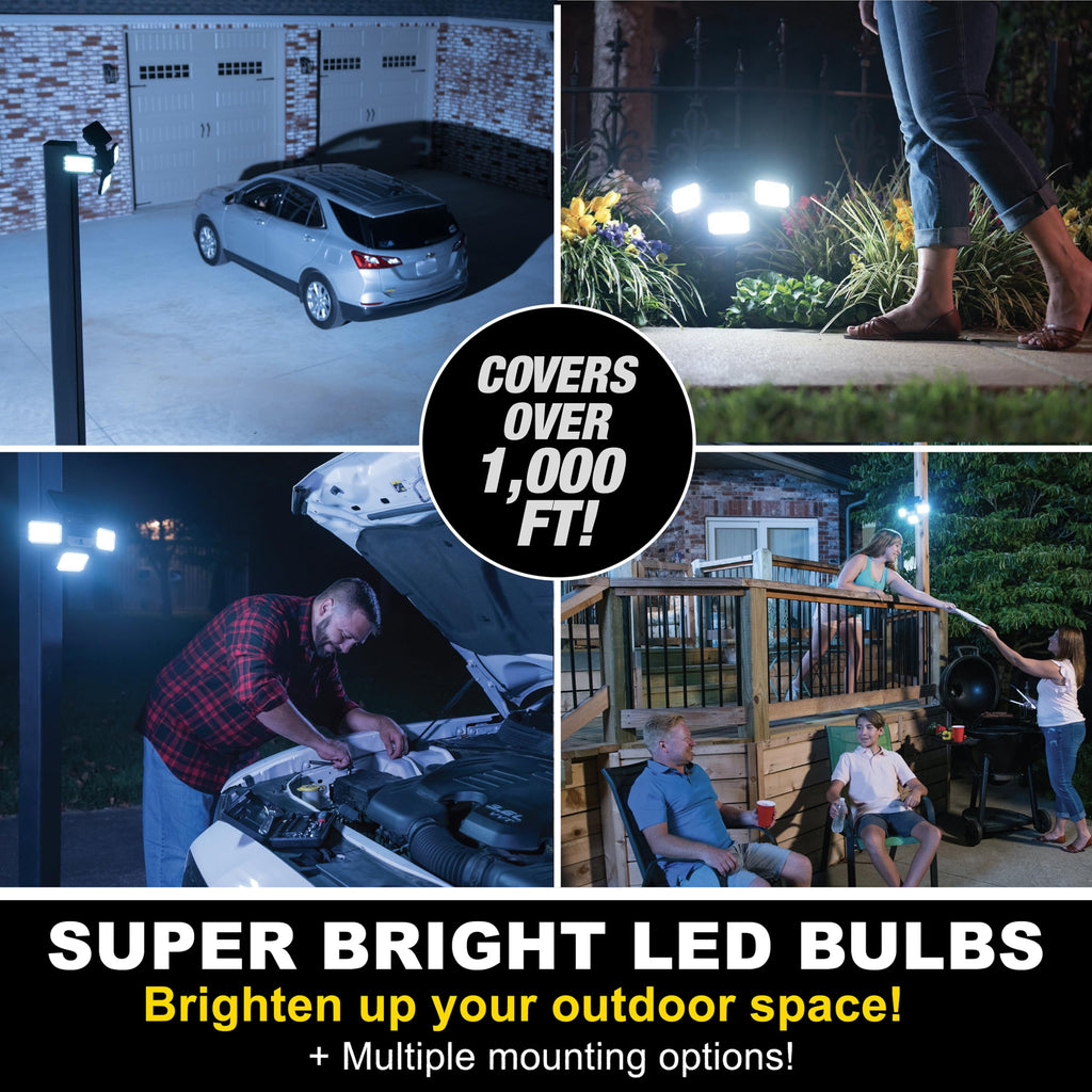 Bionic Floodlight Solar Light Outdoor Waterproof Patio Light Motion Sensor Outdoor Lights w/ Remote Control 3 Heads
