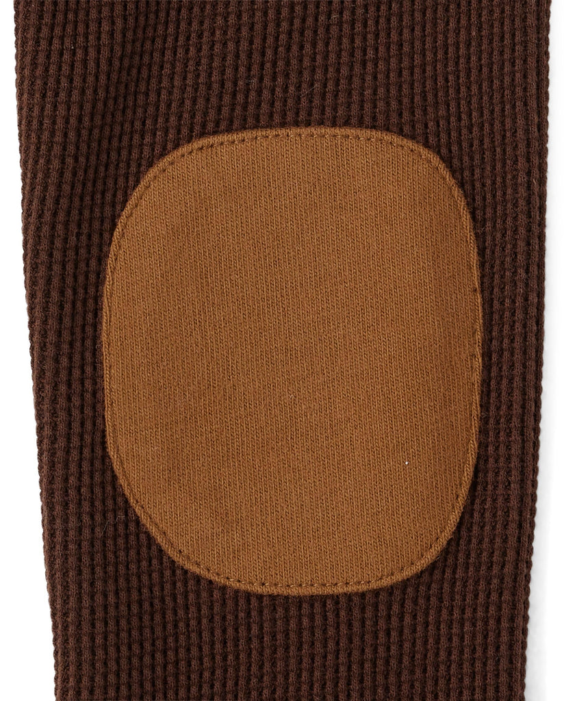Boys,and Toddler Long Sleeve Thermal Henley Shirt,Smoked Paprika Colorblock