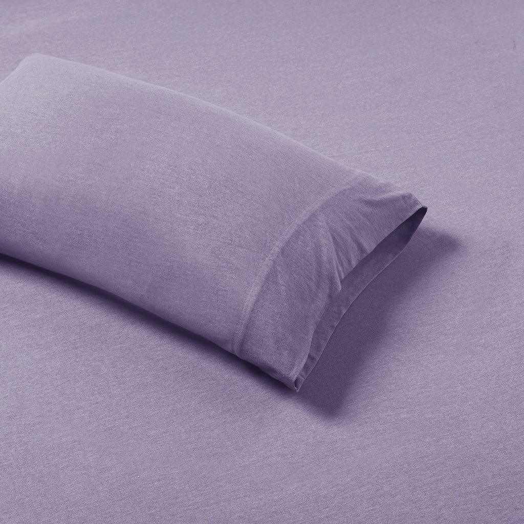 Cotton Blend Jersey Knit Sheet Set Full Size, Purple
