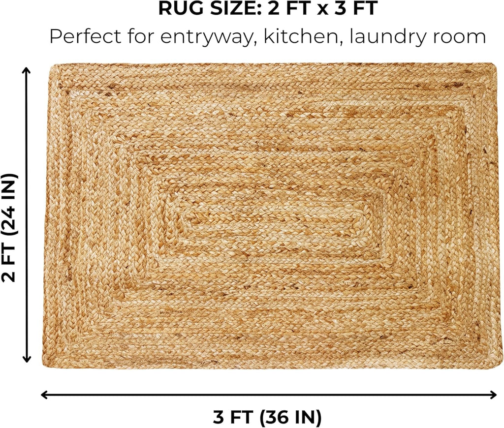 Jute Braided Rug 2x3 Feet - Natural