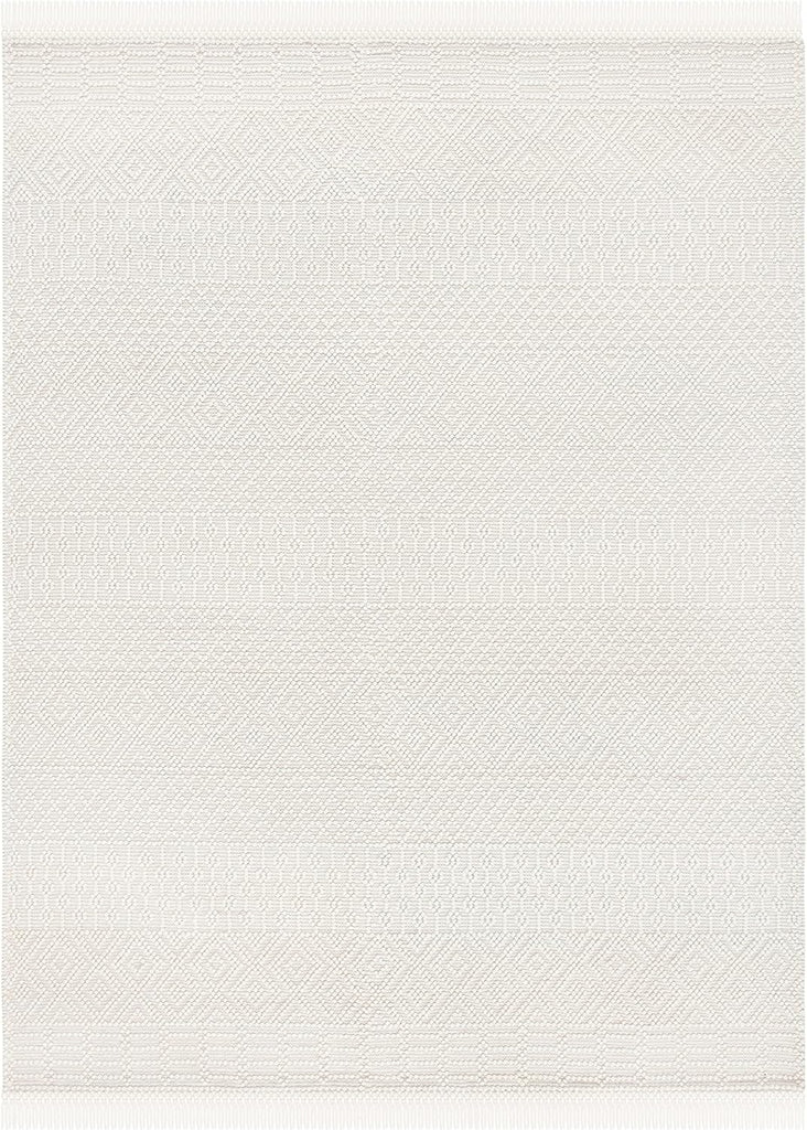 Natura Area Rug - 9' x 12', Ivory, Handmade Moroccan Boho Wool Fringe