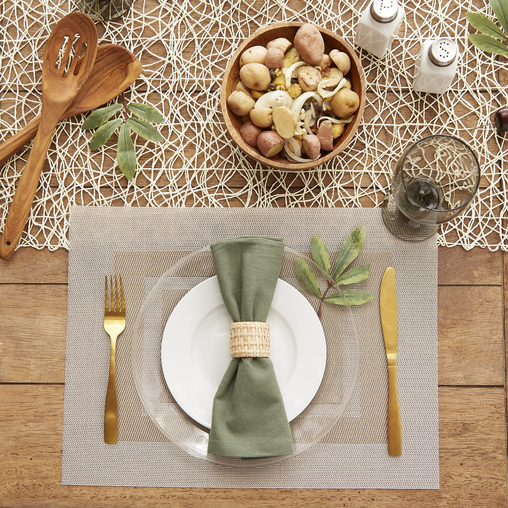 Vinyl Tabletop Collection, Placemat Set, 13x17.25, Stone, 6 Piece