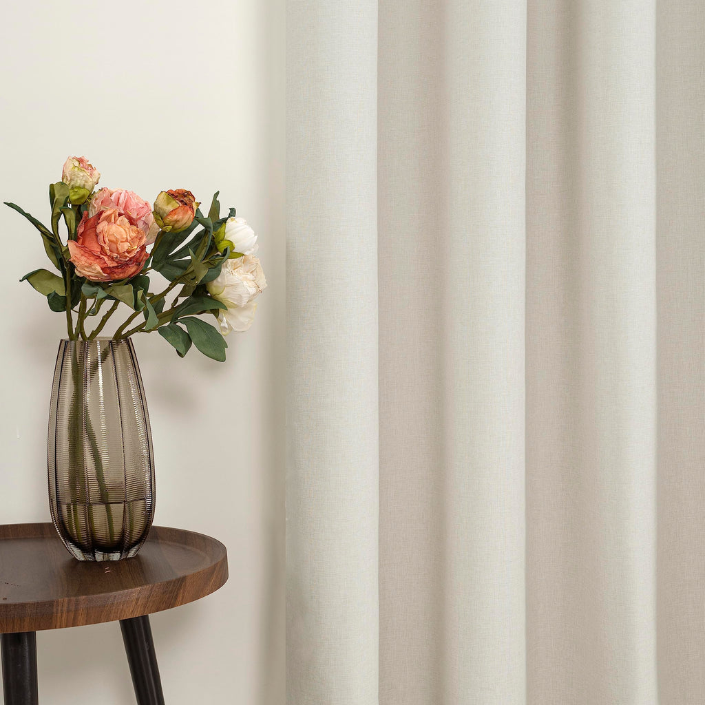 Linen Blackout Curtains 63 Inches Long, Room Darkening Drapes