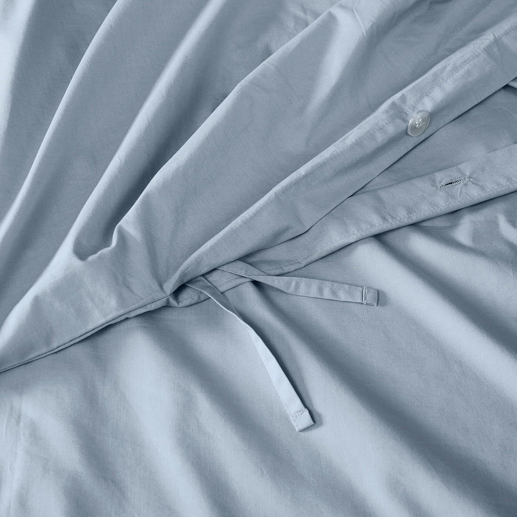 Solid Cotton Percale Sky Blue Twin/Twin XL 2 Piece Duvet Set