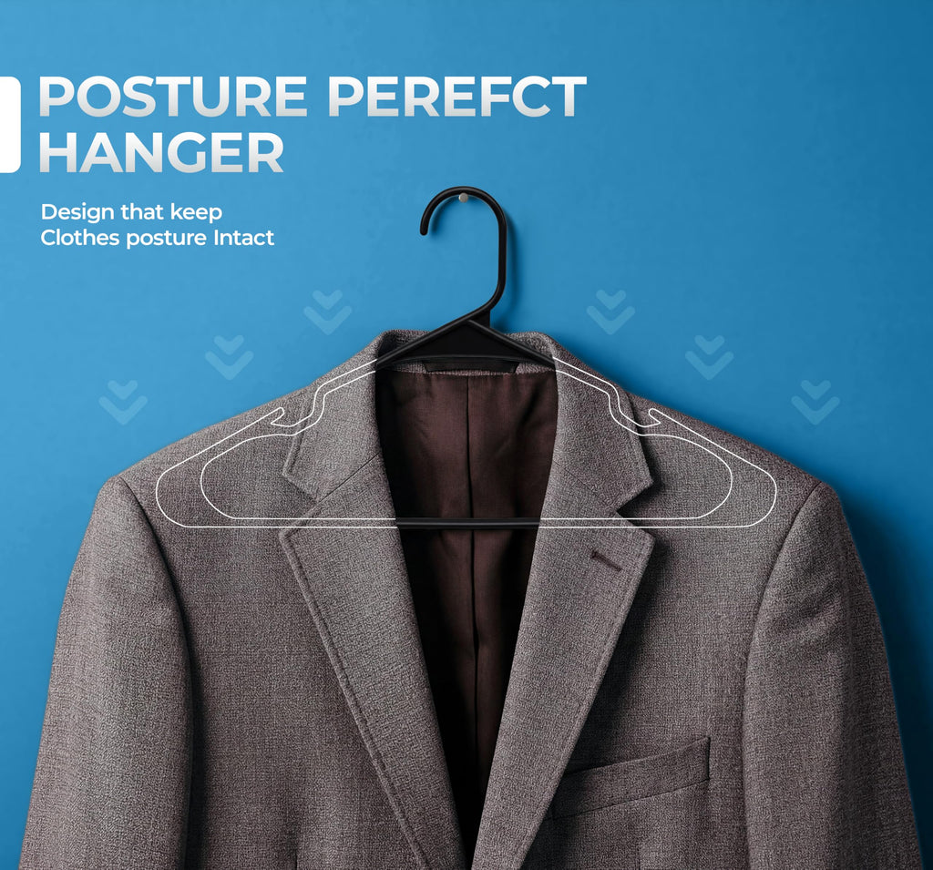 Plastic Hangers, Clothes Hangers for Closet Organization and Storage Space-Saving Design, Adult Coat Hanger for