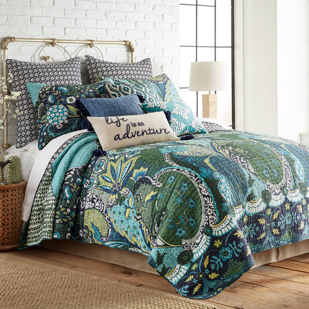 Jules - Quilted Euro Shams Set of Two (26 x 26 in.), No Insert - Medallion - Cotton