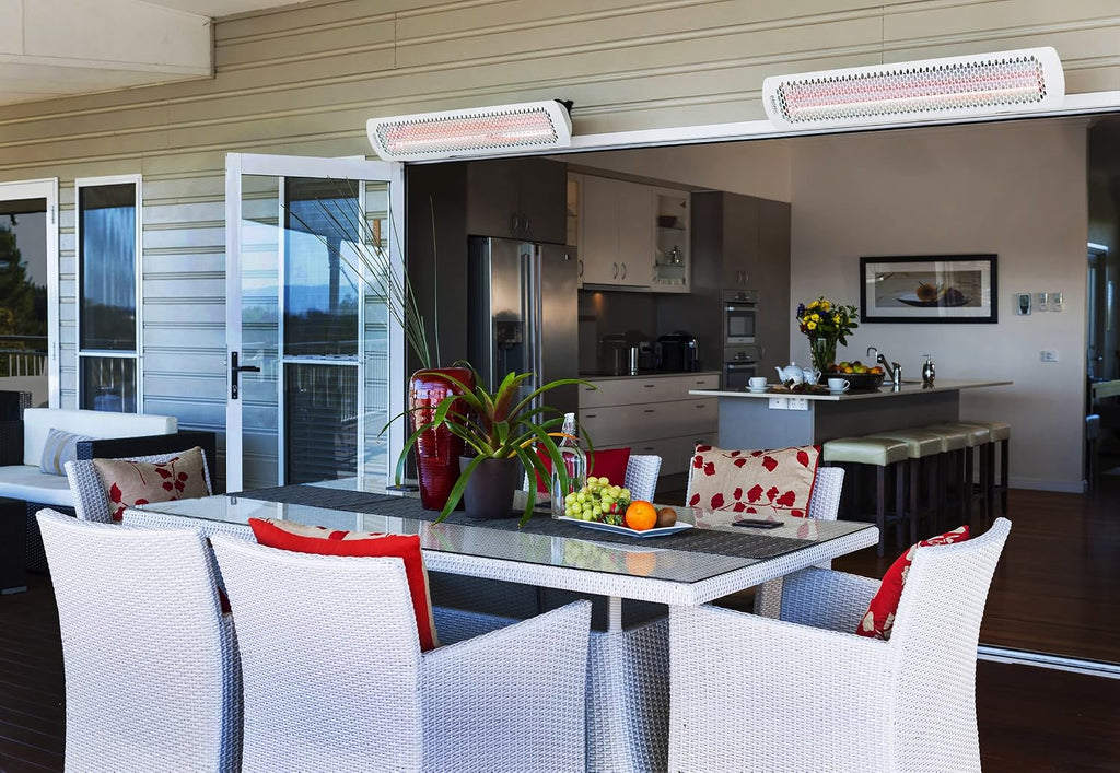 Tungsten Smart Heat 6000W Electric Patio Heater - Dual Element Infrared, 220V-240V, White Finish - BH0420013