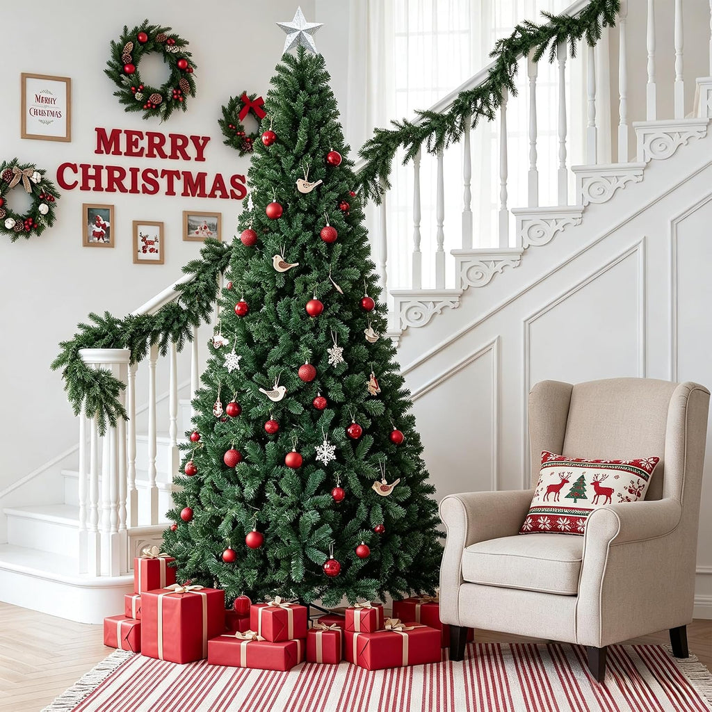 Artificial Christmas Tree, Christmas with Over 4200 Branch Tips and 1200 LED,Artificial Pine Lighted Holiday Tree