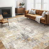 Area Rug Living Room Rugs: 5x7 Washable Large Abstract Modern Soft Stain Resistant Indoor Floor Non Slip Accent Carpet