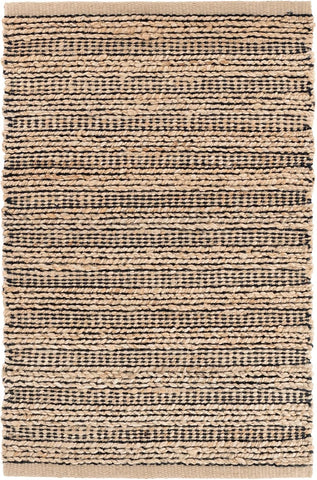 Dash and Albert Simba Black Handwoven Jute Rug, 2 X 3 Feet, Black Solid Pattern - Premium Luxury Hot