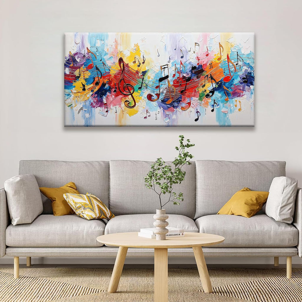 Abstract Wall Art Painting Modern Canvas Art Wall Decor Colorful Musical Note Abstract Wall Decor Prints Artwork