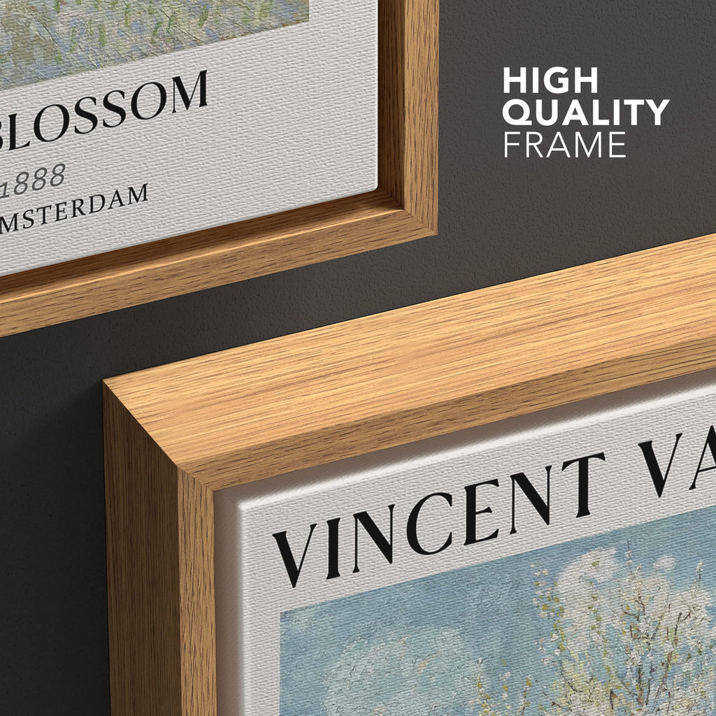 Framed Canvas Print Wall Art Peach Tree in Blossom by Vincent Van Gogh Nature Wilderness Illustrations Fine Art