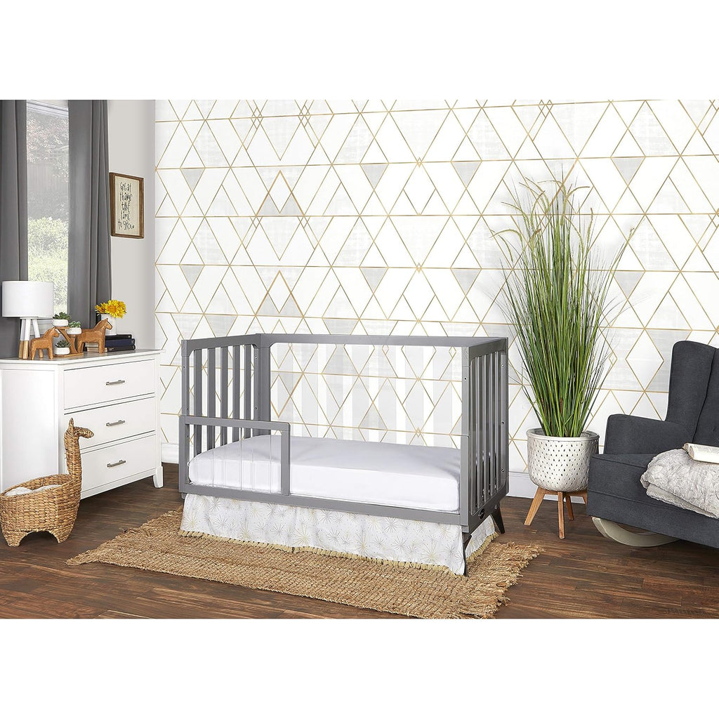 Acrylic Millennium 4 in 1 Convertible Crib Toddler Rail I Easily Coverts to Toddler Bed & I Acrylic Slats, Pebble