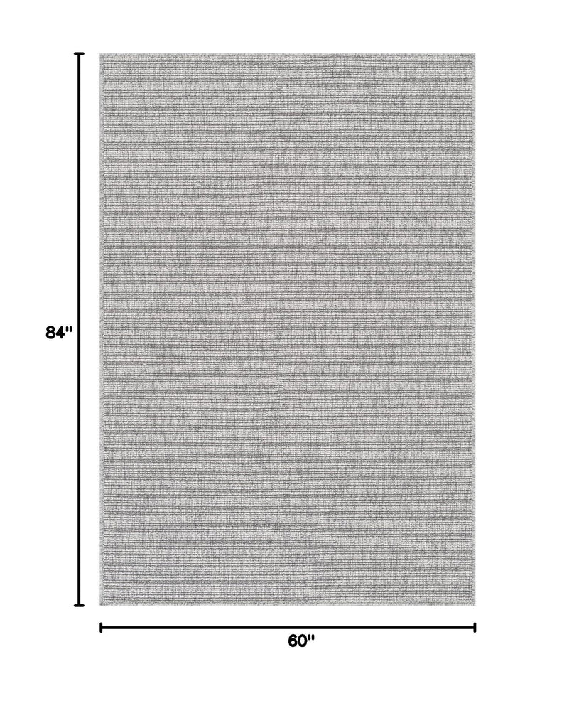 Easy Jute Gray Rug 5x7 Solid Washable Durable Outdoor Indoor Area Rugs for Living Dining Room Patio Office Stain