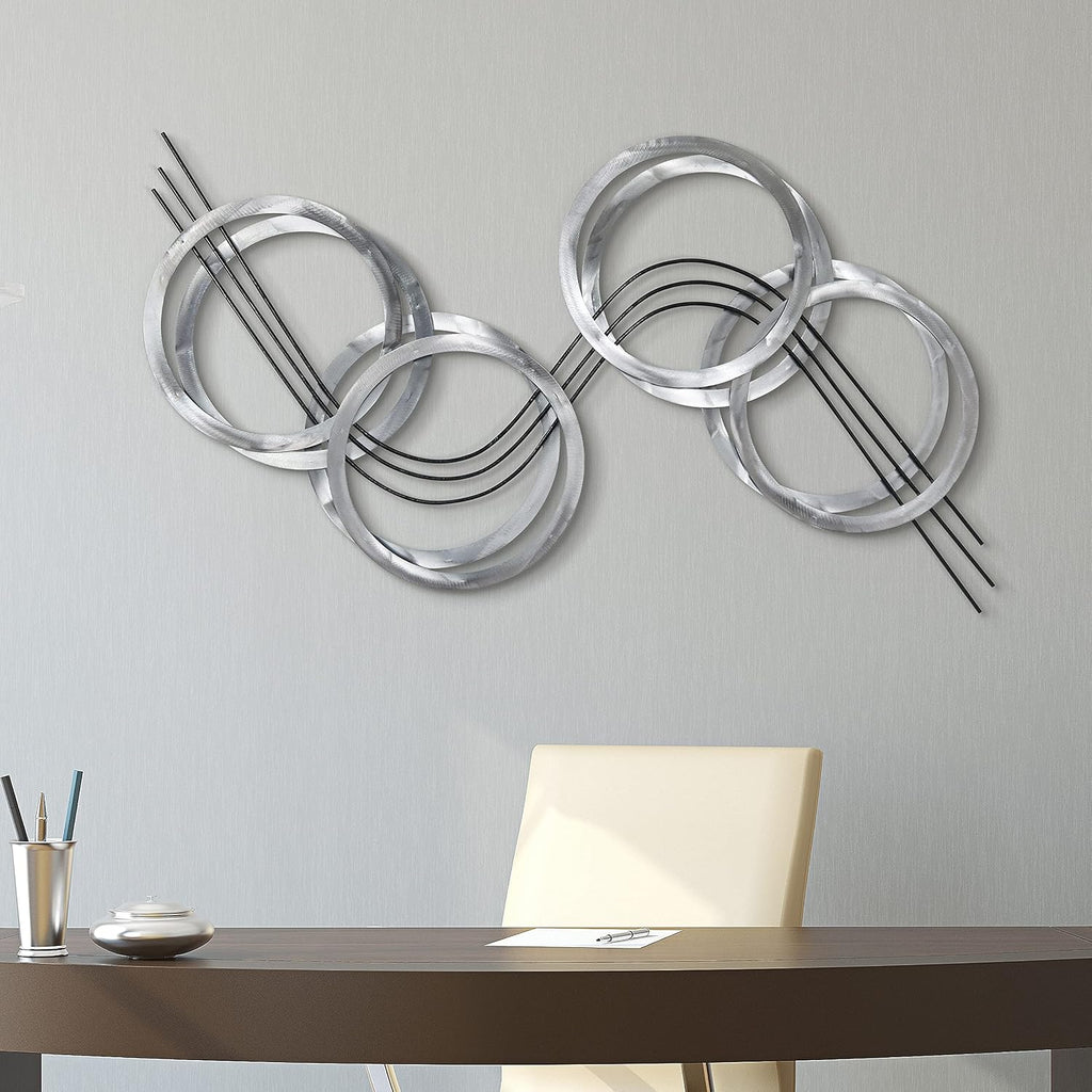 Flowing Wall Art Hand Painted Etched Metal Wall Sculpture,Ready to Hang,Living Room,Bedroom & Office 46.9" x 25.2" x