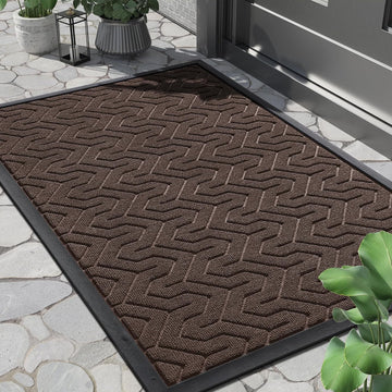 Large Door Mat Outside Entrance 36x24, Waterproof Heavy Duty Outdoor Mats for Front Door, Non Slip Rubber Entry Mat