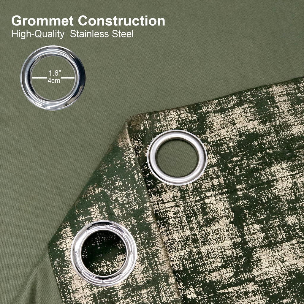 Sage Green Soft Velvet Curtains 95 Inch Length Luxury Bedroom Curtains Gold Foil Print Window Treatments Bedroom Set