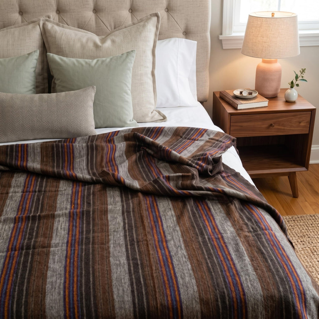 Wool Throw Blanket | Warm, Ultra-Soft, 85" x 65" | Breathable, Non-Itchy Blanket-Throw | Hypoallergenic and Beautiful