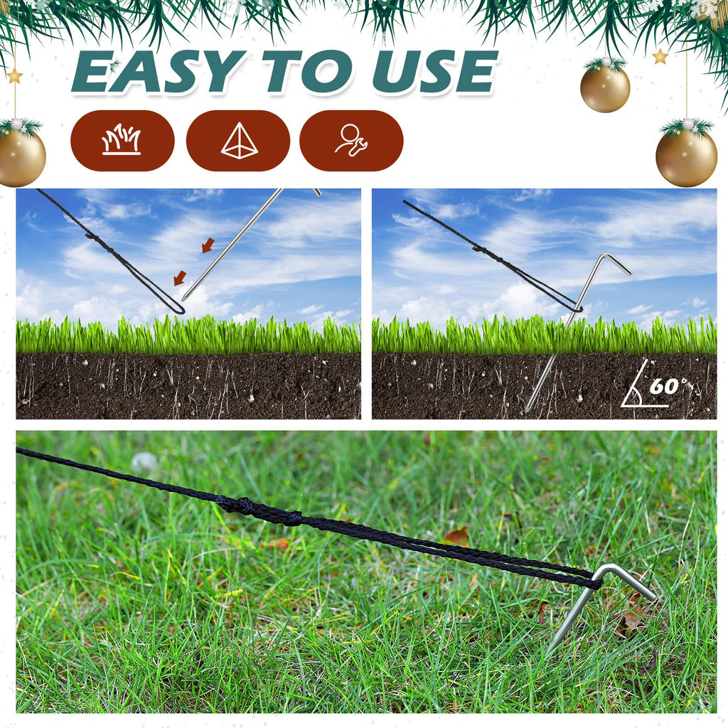 20 Pack Inflatable Stakes and Tethers Decorations Set with Hooks
