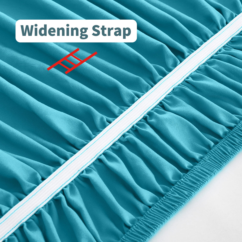 Teal Wrap Around Bed Skirt, Full Queen 14-Inch Brushed Drop