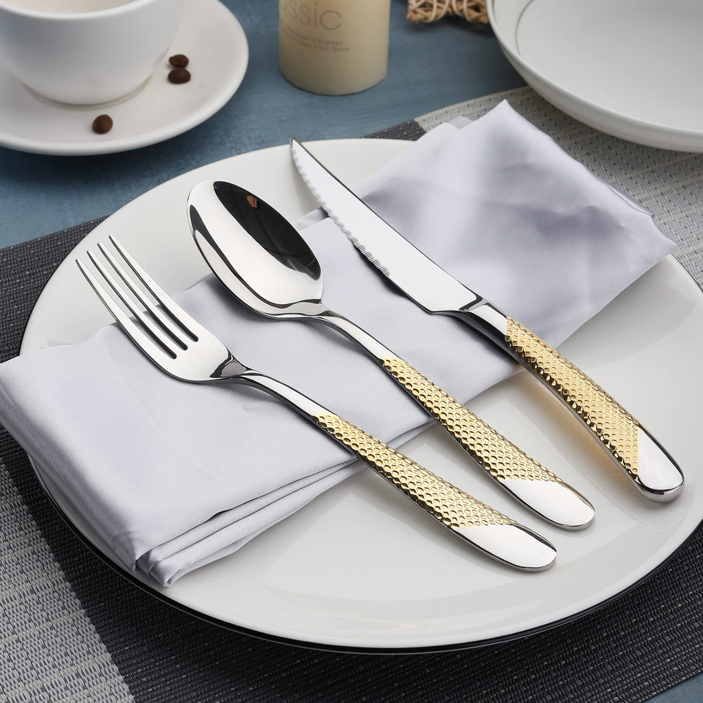 Gold Silverware Set 20-Piece Stainless Steel Flatware Cutlery Set