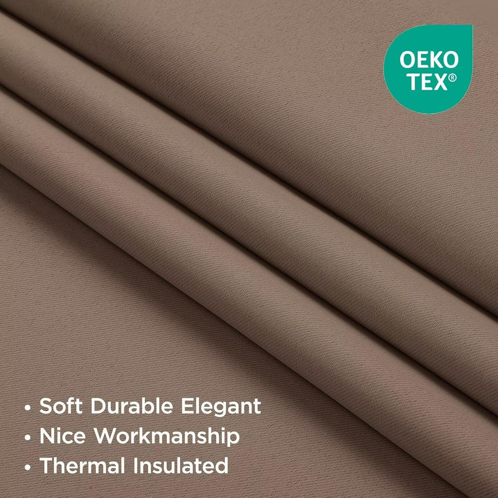 Blackout Curtains 96 Inches Long, Thermal Insulated Black Out Curtains 2 Panels Set, Room Darkening Drapes for Living