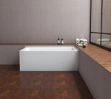 VTAP6030R22TS 60-Inch Acrylic 2-Wall Corner Alcove Tub with Right Hand Drain, White