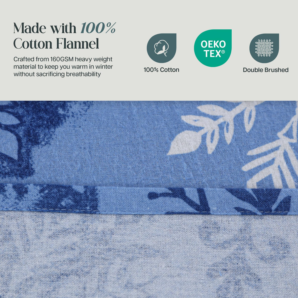 100% Cotton Double Brushed Flannel Sheets Set with 16" Deep Pocket