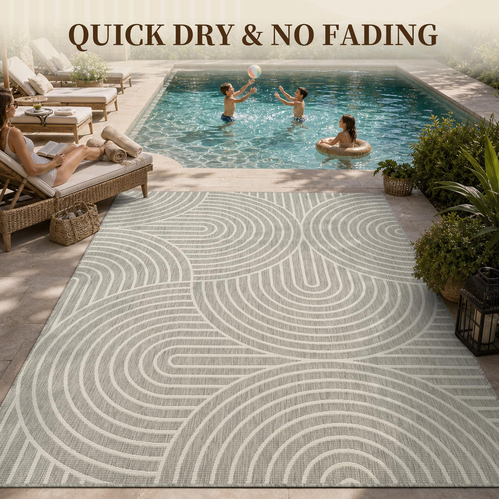 Outdoor Rug-Patio Rug 8x10 ft Polypropylene Indoor Outdoor Rugs Outdoor Carpet Deck Balcony Porch, Textured Weave