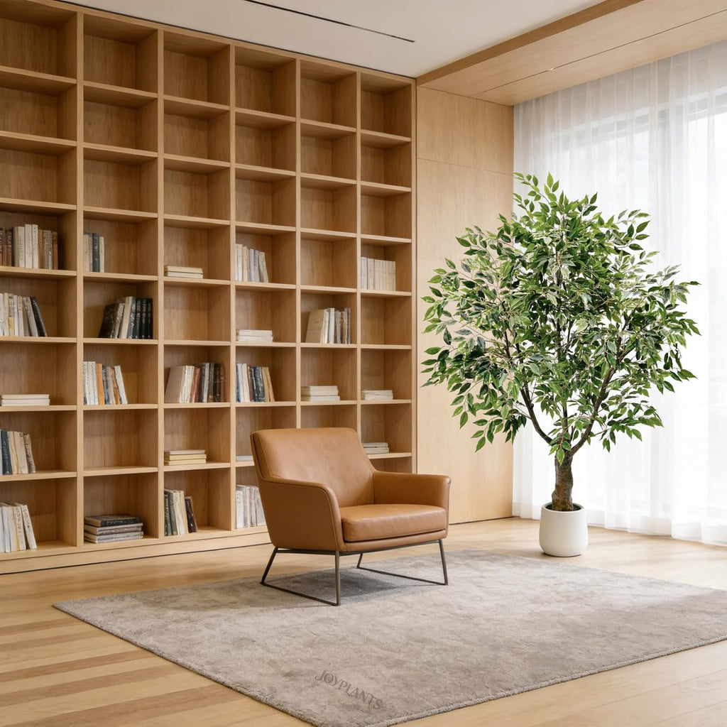 Ficus Tree Artificial 6FT Fake House Plants with White Pot