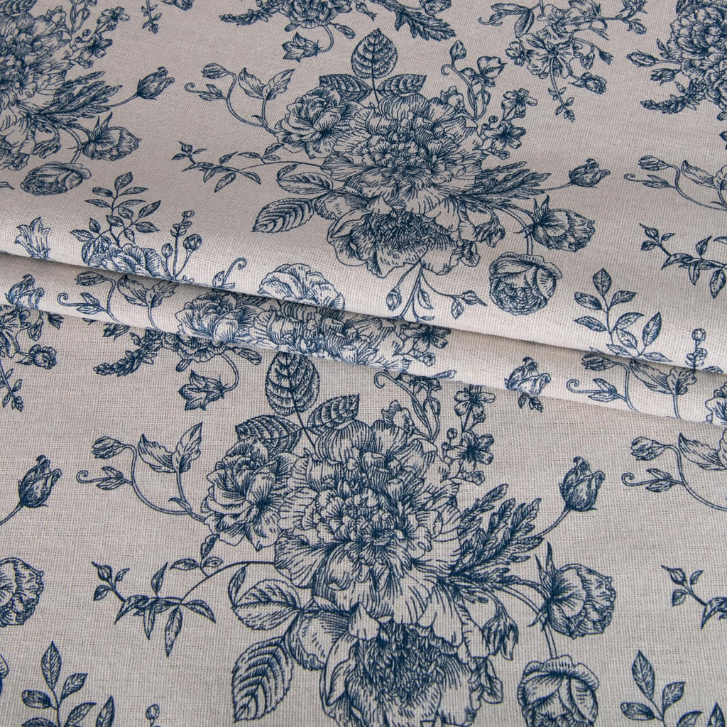 Linen Floral Upholstery Fabric 1 Yard 60 Inch Width