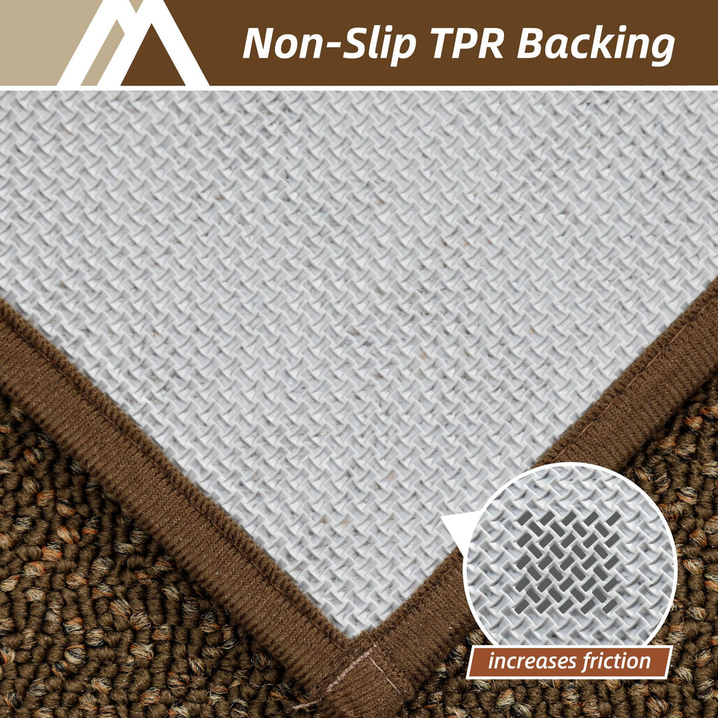 Hallway Runner Rugs Non-Slip Washable Brown