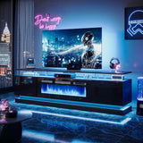 70 Inch Fireplace TV Stand with Electric Fireplace, Modern Entertainment Center with Storage Cabinets for TVs up to 80 Inch